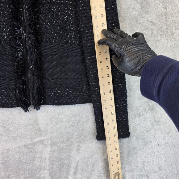 Ann Taylor Sweater Womens Small Black Cardigan Wool Acrylic Textured Collar - Picture 4 of 12